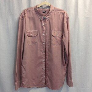 BKE Men's XL Heathered Red Button Down